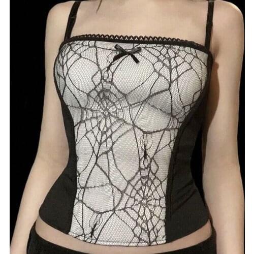 Y2k fashion bustier top gothic top e girl clothes black goth top yk2 Tops e girl clothes y2k blouse halter top y2k t shirt