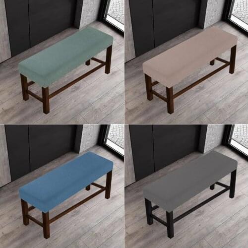 Polar Fleece Bench Covers Piano Dining Chair Cover All-inclusive Rectangular Solid Color Thickened Long Stool Cover for Bedroom