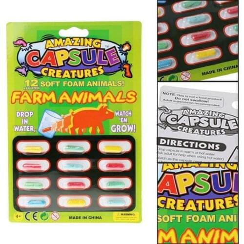 Expansion Capsule Expansion Pill Soaked In Water To Expand Toys Kids Early Educational Cartoon Dinosaur Toy Summer Bath Toy