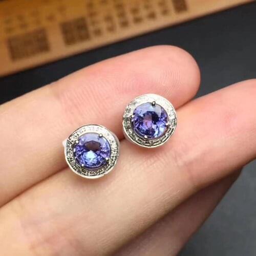 NaturalTanzanite Earring Real Tanzanite Earring 925 Silver sterling Fine Charm Jewelry for Women Wedding Party Earring