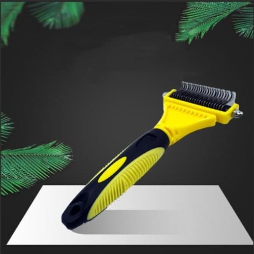 Pets Fur Knot Cutter Dog Grooming Shedding Tools Cat Hair Removal Comb Brush Double-Sided Products Suppliers Long Curly Cleaner