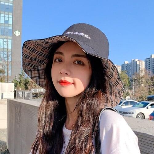 Womens Hats Can Be Worn on Both Sides In Spring and Summer Tide Brand Wild Sun Hat Outdoor Travel Foldable Fisherman Caps