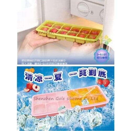 100pcs/lot 12 Square Holes Silicone Ice Cube Tray for Home Kitchen/Bars DIY Ice Cream Freeze Ball Mould Maker Case