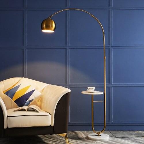 Nordic Fishing LED Standing Lamp Living Room Floor Light Bedroom Bedside Lamp Stand Marble Coffee Table Industrial Floor Lamp