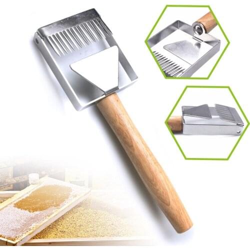 Beekeeping Cut honey Scraper shovel Beekeeper Uncapping Fork Iron Honeycomb Wooden Handle Beekeeping Tool Apicultura Equipment