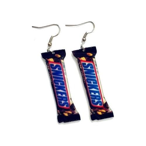 Funny Mine Snack Drop Earrings Personality creative Hand-made simple temperament Cartoon Dangle Earrings Girls Gift