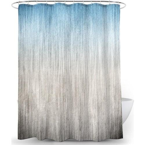 Bathroom Curtain 180*180cm Polyester Gradient Vertical Stripe Print Shower Curtain