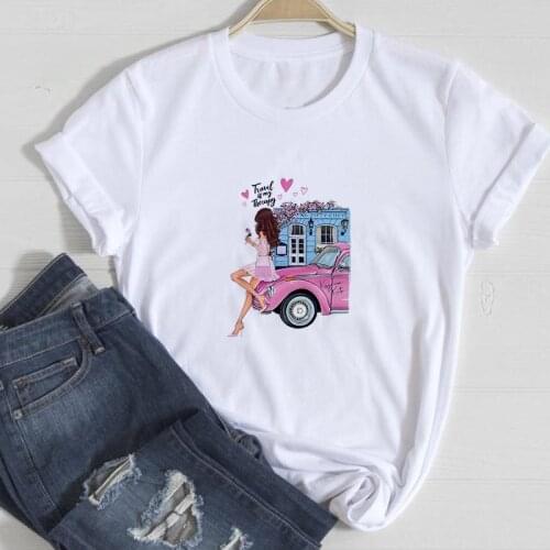 Summer Women T-shirt Fashion Graphics Print Tshirts Casual Tops Tee Harajuku 90s White O-neck Short sleeve Tshirt Female Clothes