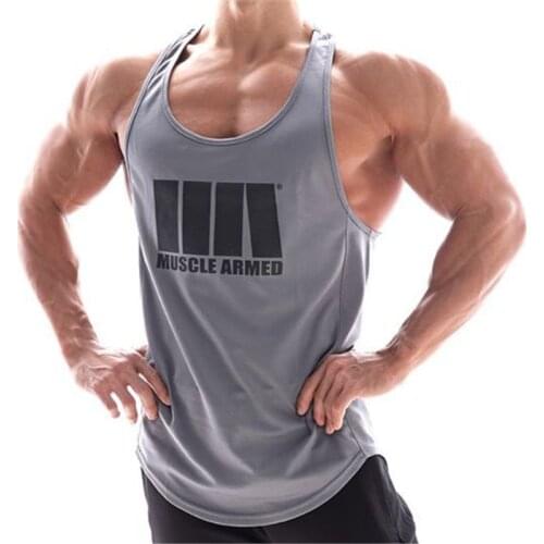 Mens fitness vest gym fitness quick-drying breathable sleeveless stretch running vest mens summer brand sports vest