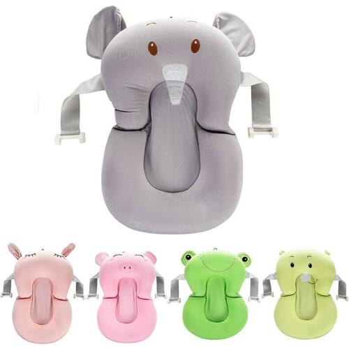 1pc Cartoon Portable Baby Non-Slip Bath Tub NewBorn Air Cushion Bed Chair Shelf Baby Shower Cute Animal Cartoon Baby Bath Pad