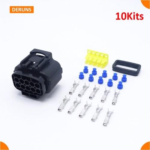 10 Pin Way 10Set Kit Female Waterproof Electrical Connector Plugs For Automotive
