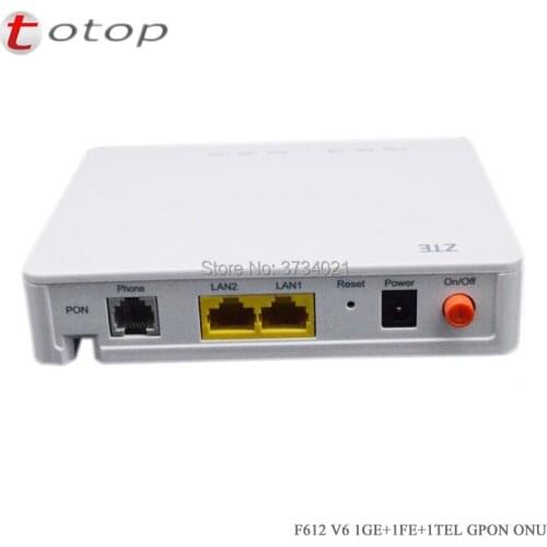 10 pcs ZTE F612 GPON ONU ONT 1GE+1FE+1Tel English software Telecom Network Equipment, no single box