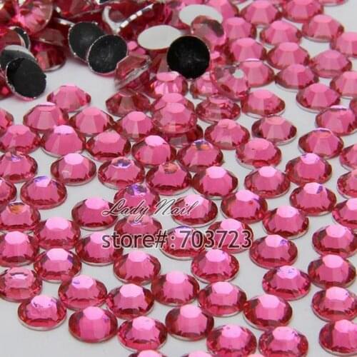 1000PCS ss12 3mm Glitter Nail Art Tips DIY Rhinestones Crystal Non Hotfix Flatback Nail Art Decoration BeadsLight Rose N14