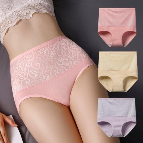 2Pcs Cotton Womens Underwear Seamless Briefs High Waist Breathable Abdomen Sexy Panties Lingerie Underpants Female Intimate