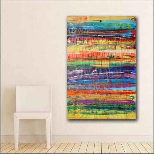 Free Shipping Printing rainbow abstract painting Wall Art Picture Home Decor Living Room Modern Canvas Print Paintings No Frame