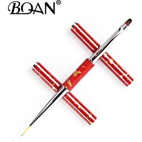 BQAN 1 PCS Double Head Crystal Handle #4&11mm Drawing Brush Liner Brush Painting Pen Gel Polish Crystal Nail Art Manicure Tools
