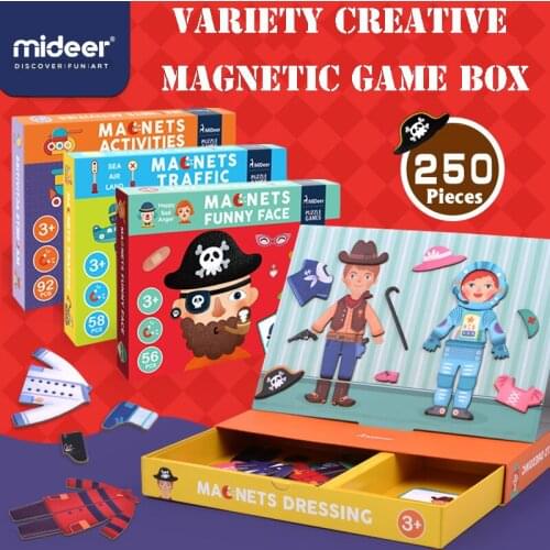 Mideer Kids Childrens Magnetic Puzzle Traffic Change Face Baby Early Education Educational Toys Variety Creative Magnetic Game