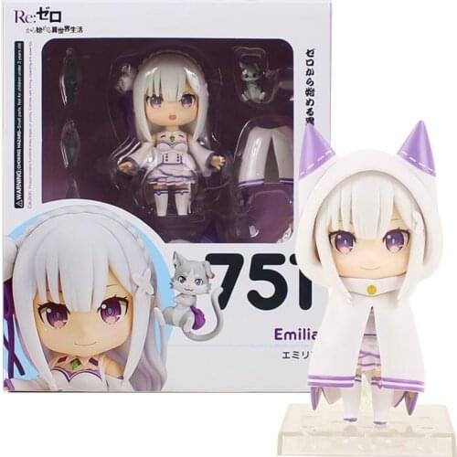 Anime Re:Life In A 10cm Different World From Zero Emilia Figure 751 Q Version PVC Action Figure Collection Model Toy