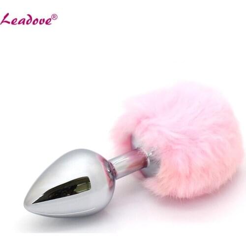 Erotic Toys Mini Size Rabbit Tail Stainless Steel Anal Plug Bunny Butt Plug Ass Toy Metal Anal Toys Sex Game Toys for Women Men