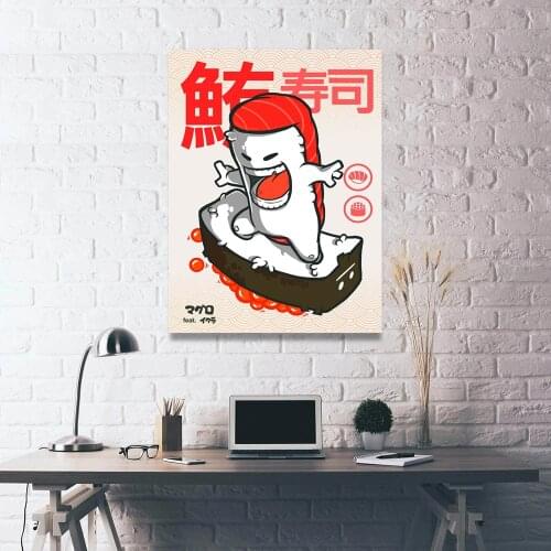 Canvas Japan Style Printed Modern Cartoon Sushi Poster Home Decorative Painting Wall Art Picture Living Room Modular No Frame