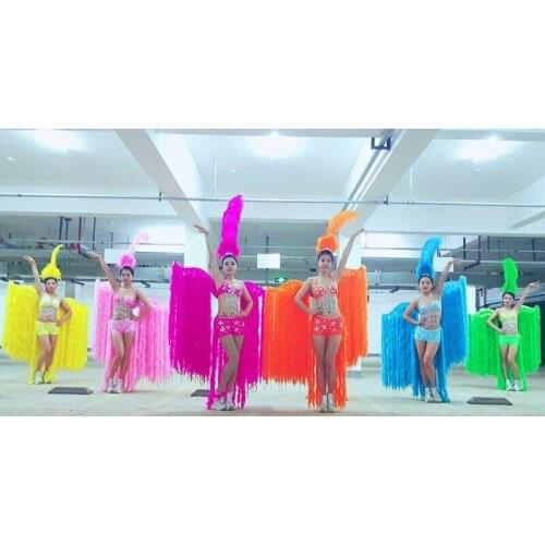 Carnival feather headwear for girls party dancing performance female clothes bow hair headdress dance feather headpiece costume