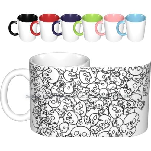 Skulls Ceramic Mugs Coffee Cups Milk Tea Mug Skulls Skeleton Gothic Goth Creative Trending Vintage Gift Bottle Cup