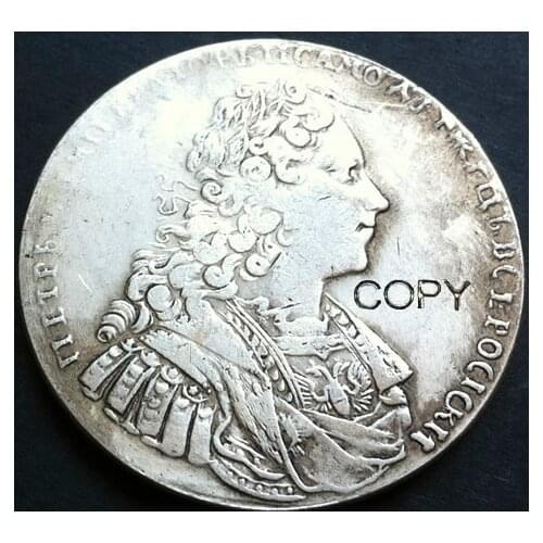 Wholesale 1729 russia 1 Rouble coins copy 100% coper manufacturing silver-plated