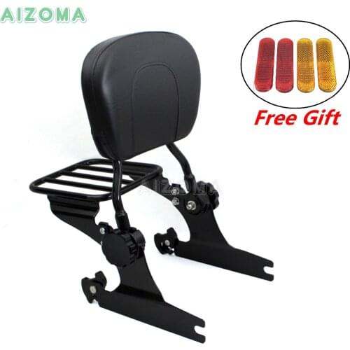 Motorcycle Detachable Backrest Sissy Bar w/ Luggage Rack For Harley Softail Fat Boy Deluex FLSTN FLSTC Breakout FXBR FXST