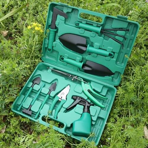 2-10Pcs Garden Tools Set,with Carrying Case Gardening Tools Kit,Spray bottle,Pruning Shears,Shovel,Rake,Grass Garden Hand Tools