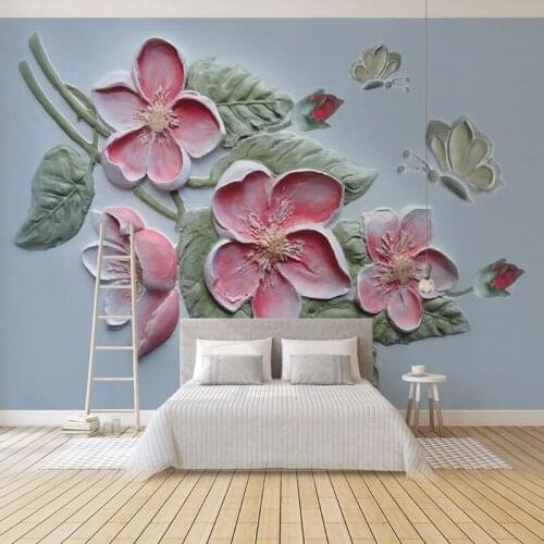 Custom Mural Wallpaper 3D Stereo Flowers Living Room TV Sofa Bedroom Fresco Romantic Home Decor Wall Painting Papel De Parede 3D