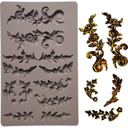 Delicate Flora Totem Silicone Mold Fondant Cake Decoration Molds Sugarcraft Chocolate Baking Tool For Cake Gumpaste Artwork Form