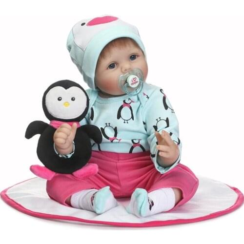 NPKCOLLECTION 2017 new 22inch silicone vinyl real soft touch reborn baby lifelike newborn baby children Christmas Gift