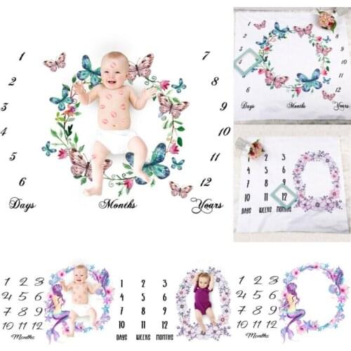 PUDCOCO Newborn Baby Girls Boy Blanket Milestone Photography Photo Props Shoots Cloth