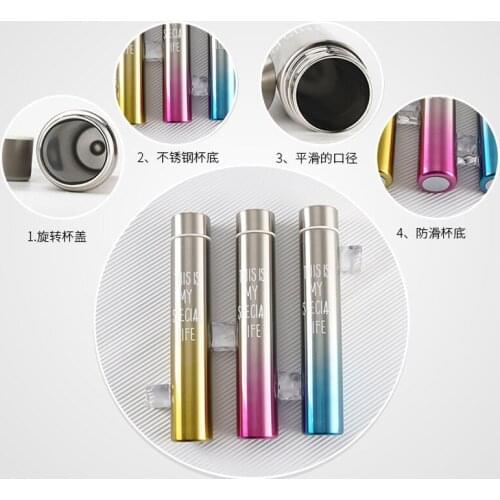 Straight cup Insulated Double Wall 304 Stainless Steel water bottles Office Mugs thermos Vacuum Cup 5 Colors