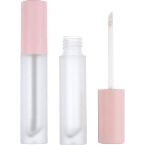 5ML Rose Gold Empty Lip Gloss Tube, DIY Plastic Elegant Liquid Lipstick Container, Round Lipgloss Lip Balm Bottle