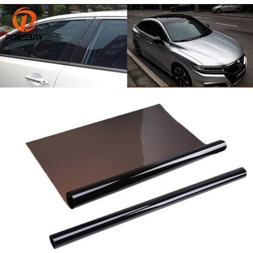 POSSBAY Window Tint Sticker Foil Solar Protection VLT 15% 50cmx600cm Black Car Side Window Film Sunshade Car Styling Accessories