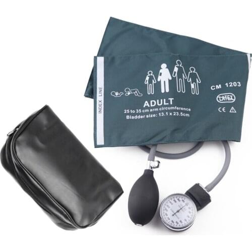 Adult Medical Blood Pressure Monitor BP Upper Cuff Tonometer Arm Aneroid Meter Sphygmomanometer with Manual Pressure Gauge