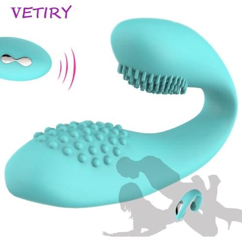 VETIRY 12 Modes Vibrator for Couples G-Spot Stimulate U Type Wireless Silicone Dildo Panties Female Masturbate Sex Toy for Women
