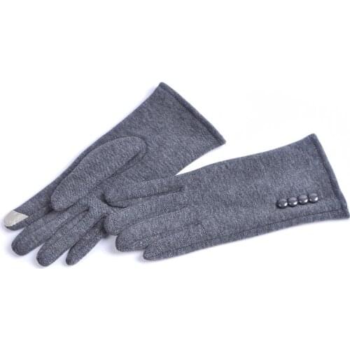Winter Touch Screen Gloves Lovely Lady Fashion Four Button Warm Gloves Female Pure Color Mittens 6Colors Christmas Gift