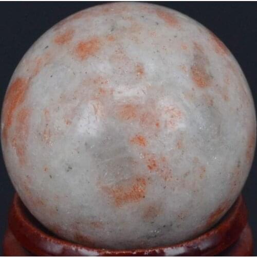 1.2") 30MM Natural Gemstone Sunstone Sphere Crystal Globe Ball Chakra Healing Reiki Stone Carving Crafts,Minerals