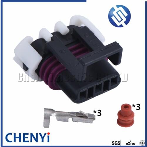 1 Set Delphi 3 Pin Way Car Auto Waterproof Electrical Connector Plug , white cilp