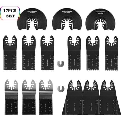 17pcs Multi-Function Saw Blades Oscillating Cutting Dics Wood Power Tools High Carbon Steel Precision Multitool for Cutting Diy