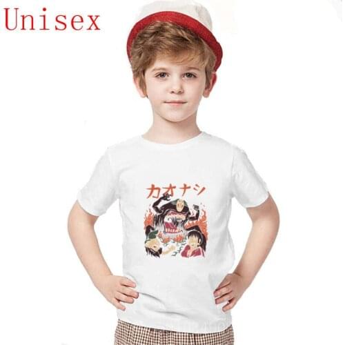 Printed 2020 camiseta Spirited Away No Face Kaonashi Kaiju kids clothes boys T-Shirt masculina women 100% cotton High Quality