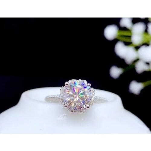 2021 newest heart style crackling moissanite ring for women jewelry engagement ring for wedding 925 silver ring birthday gift