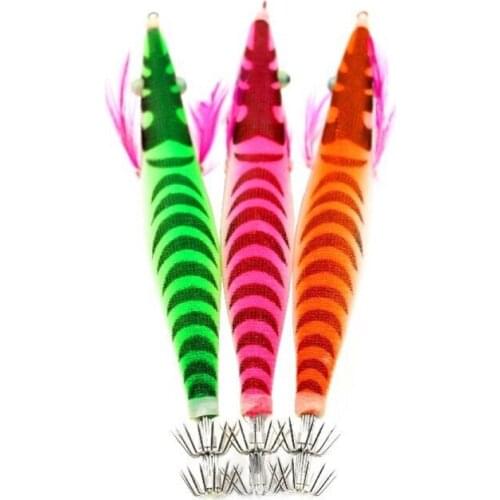 50Pcs Shrimp Fishing Lure 13.5cm 19.5g Squid Jig Prawn Tackle Hooks Bait Tackle for Cuttlefish Octopus