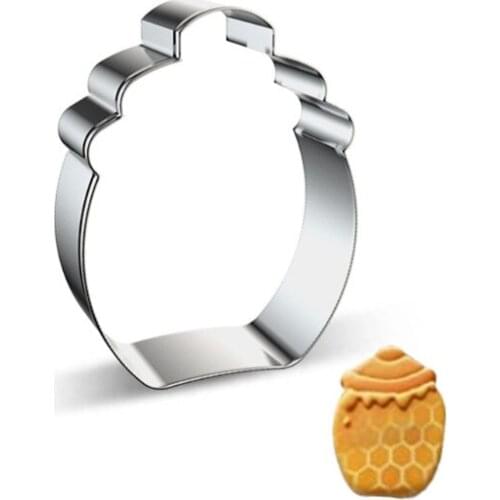 94PF Stainless Steel Bee Cookie Cutters Beehive Flower Honeycomb Honey Jar Biscuit Cutter Mold for Honey Bee Party Decoration