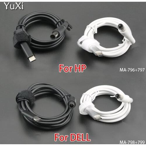 YuXi USB Type C Male PD Power Adapter Plug Converter to DC 7.4*5.0mm Laptop Charging Cable Cord For HP/DELL Black/White
