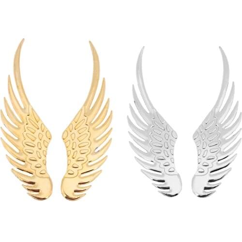 Promotion 1 Pair Car Styling Fashion Metal Stickers 3D Wings Car Sticker Car Motorcycle Accessories Gold/silver Car Decoration