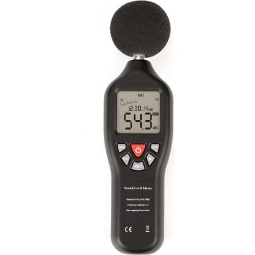 Promotion! Professional Compact Sound Level Meter With Data Record Function 30DB-130DB High Accuracy Measuring With Backlit Disp