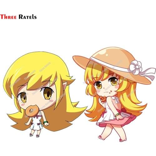 Three Ratels D450 Anime Shinobu Chibi Monogatari Series Car Stickers Auto Accessories Vinyl Material Anti Scratch Film